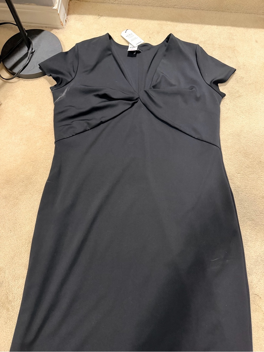 Express Black Twist-Front Midi Dress